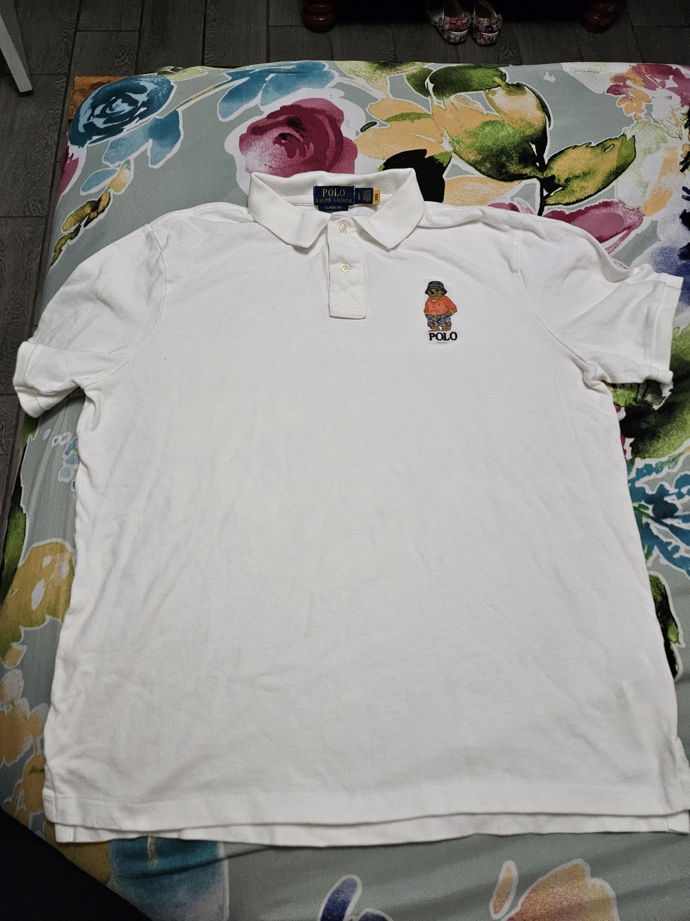 Polo by Ralph Lauren White Polo Shirt with Bear Embroidery
